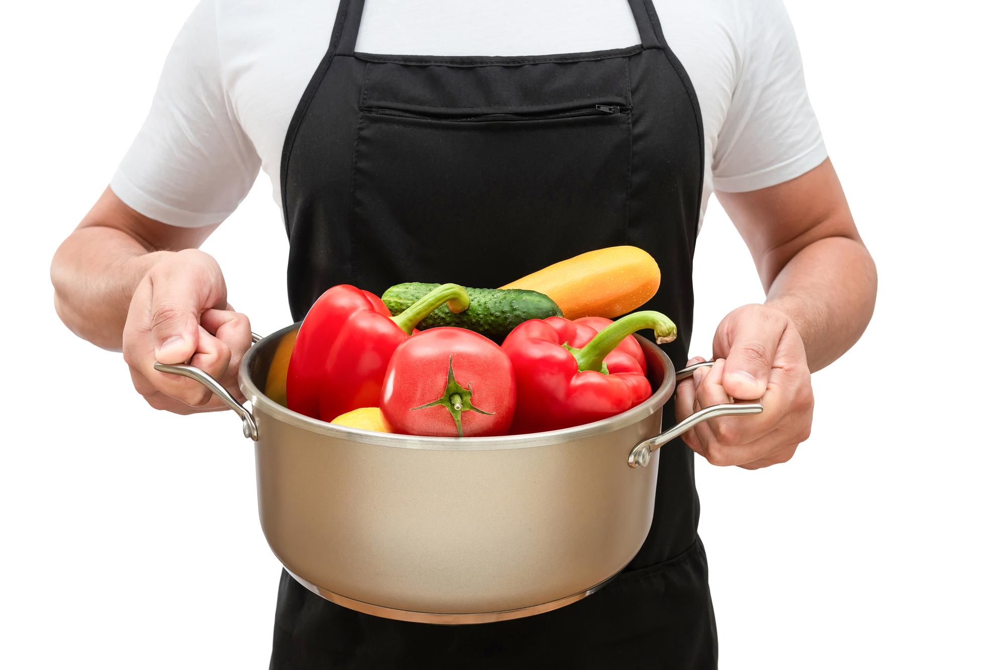 Close-up of sautéed vegetables